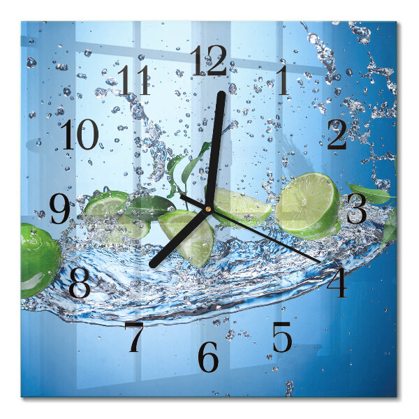 Glass wall clock square Limes