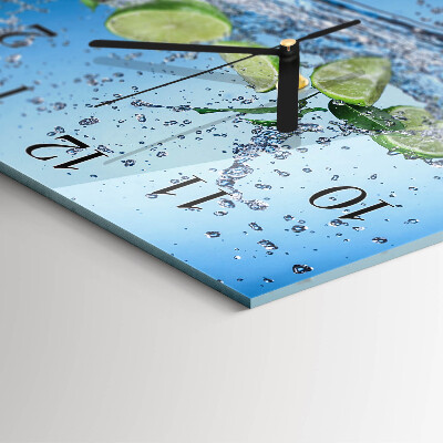 Glass wall clock square Limes