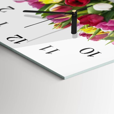 Square kitchen clock Tulips