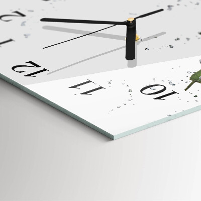 Glass clock square Chili peppers