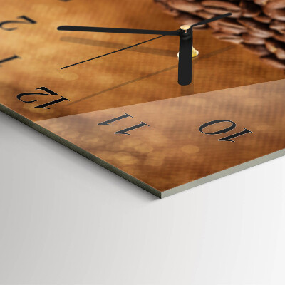 Glass clock square Coffee beans