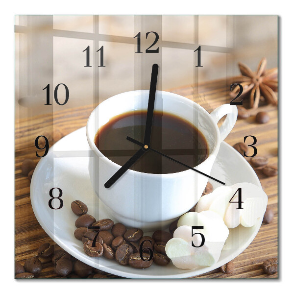 Square kitchen clock Coffee