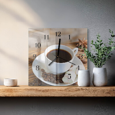 Square kitchen clock Coffee