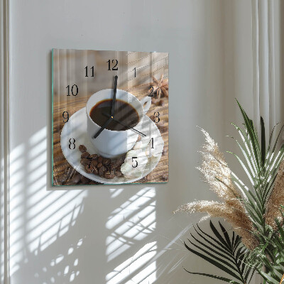 Square kitchen clock Coffee