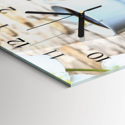 Glass wall clock square Coffee