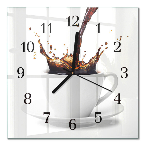 Square kitchen clock Coffee