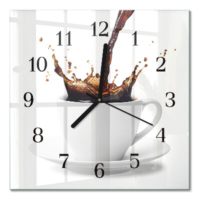 Square kitchen clock Coffee