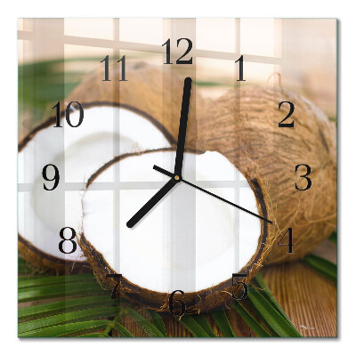 Glass wall clock square Coconuts