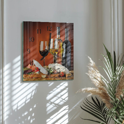 Square kitchen clock Wine