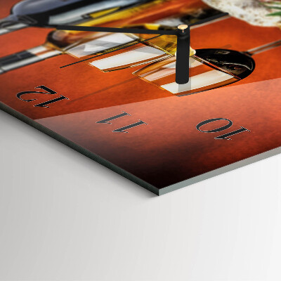 Square kitchen clock Wine