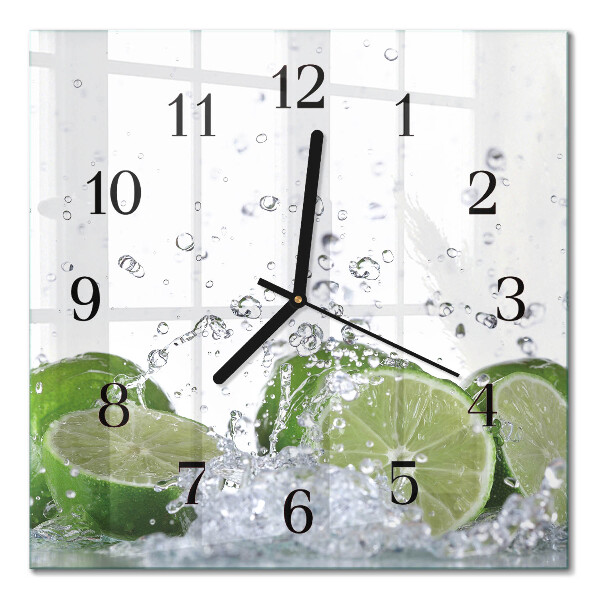 Glass wall clock square Limes