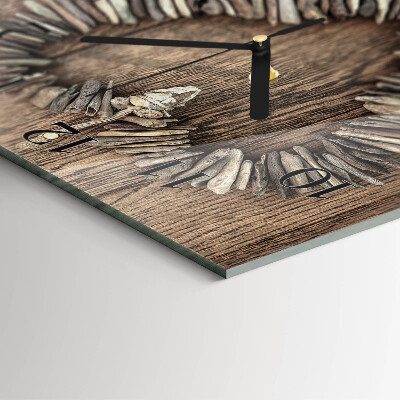 Glass wall clock square Heart