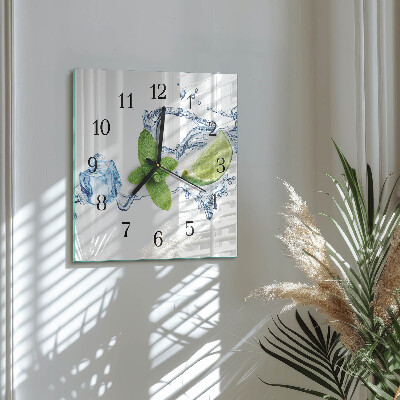 Square kitchen clock Mint