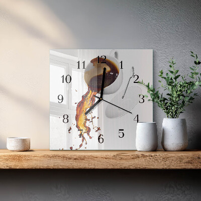 Square kitchen clock Coffee