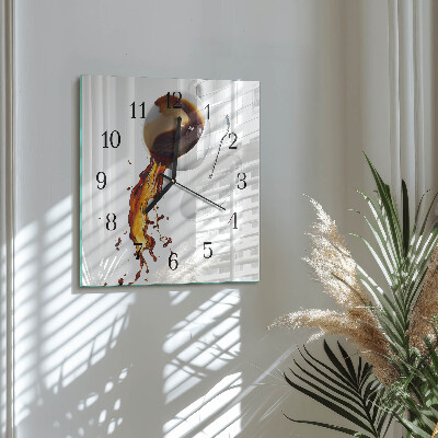 Square kitchen clock Coffee