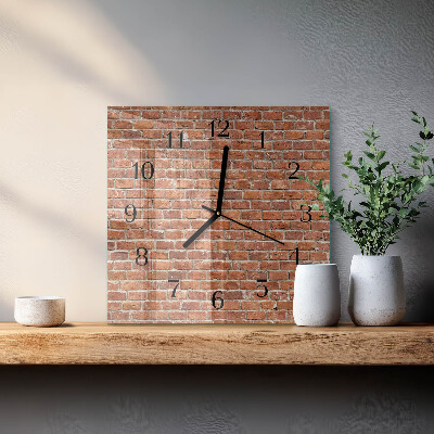 Glass clock square Brick