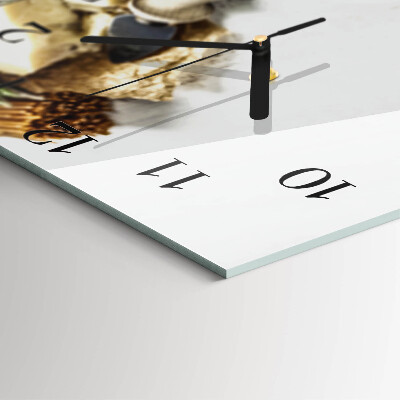 Glass wall clock square Pasta