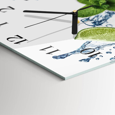 Square kitchen clock Mint with lime