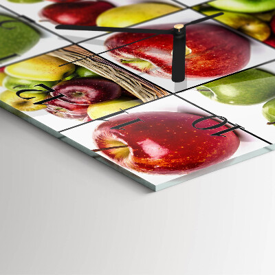 Square kitchen clock Apples