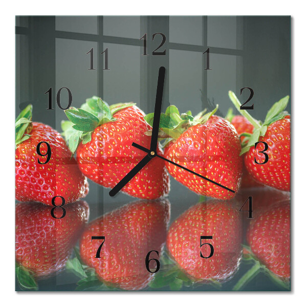 Square wall clock Strawberries