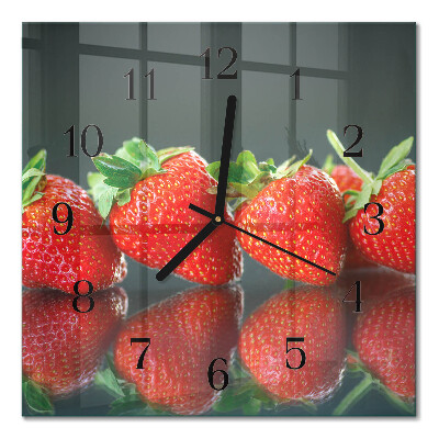 Square wall clock Strawberries