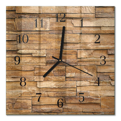 Glass wall clock square Clinker