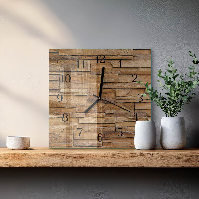 Glass wall clock square Clinker