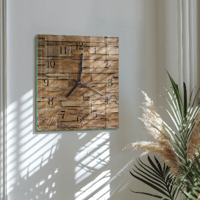 Glass wall clock square Clinker