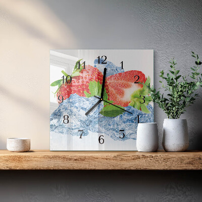 Square kitchen clock Strawberry ice cream