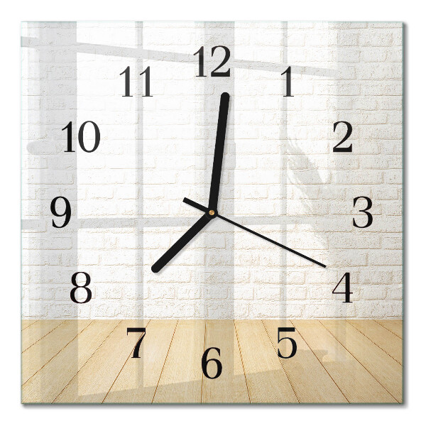 Glass clock square Brick
