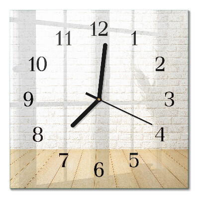 Glass clock square Brick