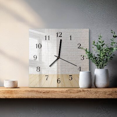 Glass clock square Brick