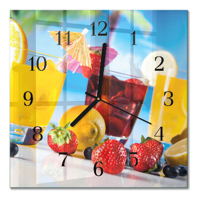 Glass wall clock square Cocktail