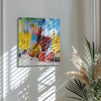 Glass wall clock square Cocktail