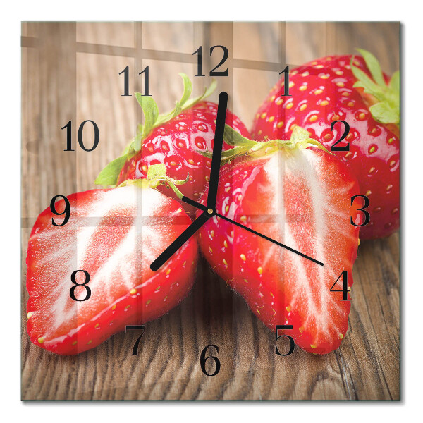 Square wall clock Strawberries