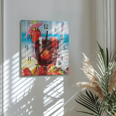 Square kitchen clock Drink