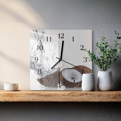 Glass clock square Coconuts