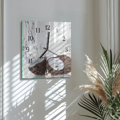 Glass clock square Coconuts