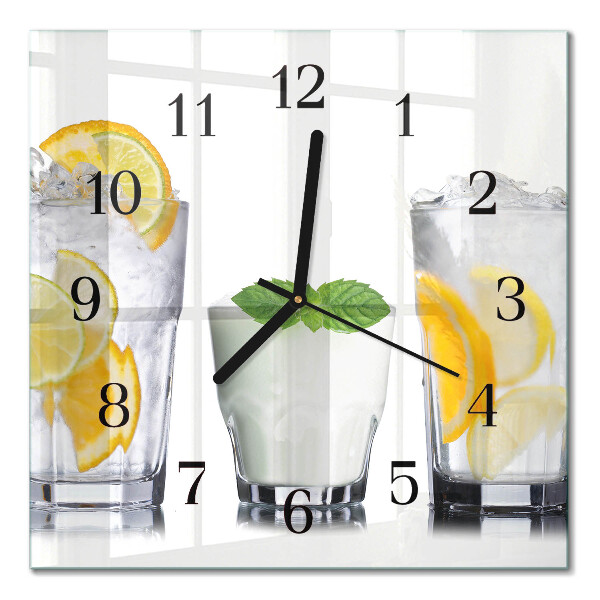 Square kitchen clock Citrus