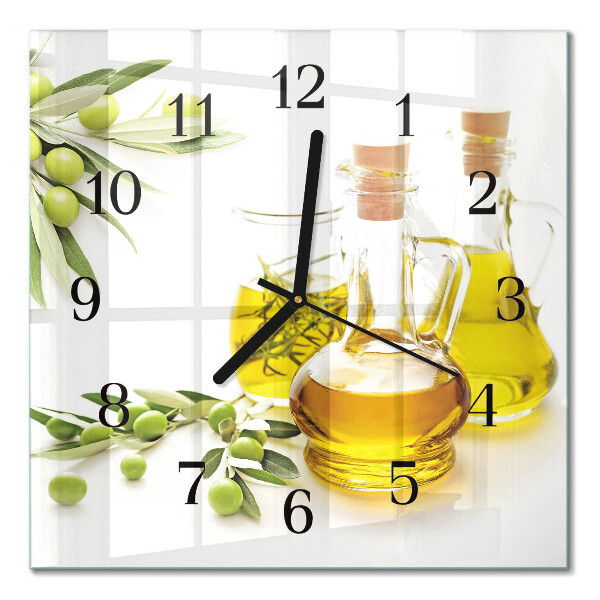 Glass clock square Oil