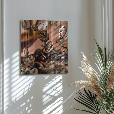 Square wall clock Coffee beans