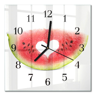 Glass wall clock square Watermelon