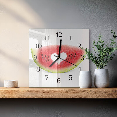 Glass wall clock square Watermelon