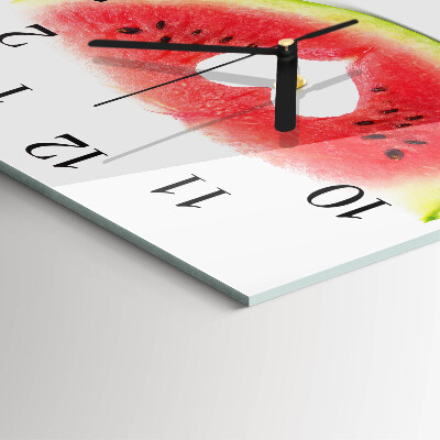 Glass wall clock square Watermelon