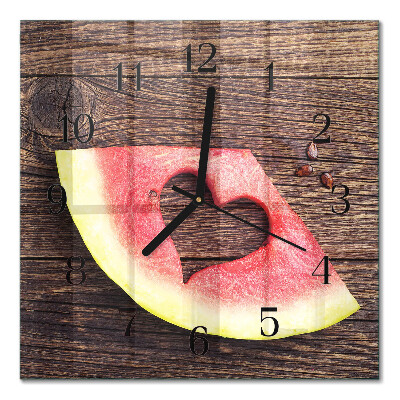 Glass wall clock square Watermelon