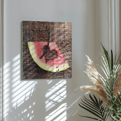 Glass wall clock square Watermelon