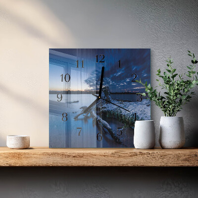 Glass clock square Landscape