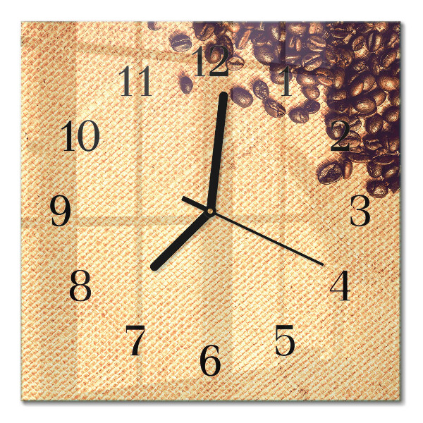 Square kitchen clock Coffee beans