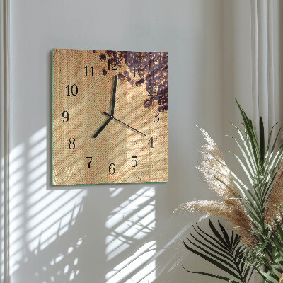 Square kitchen clock Coffee beans