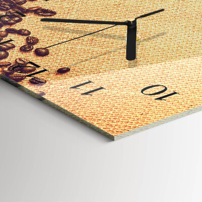 Square kitchen clock Coffee beans